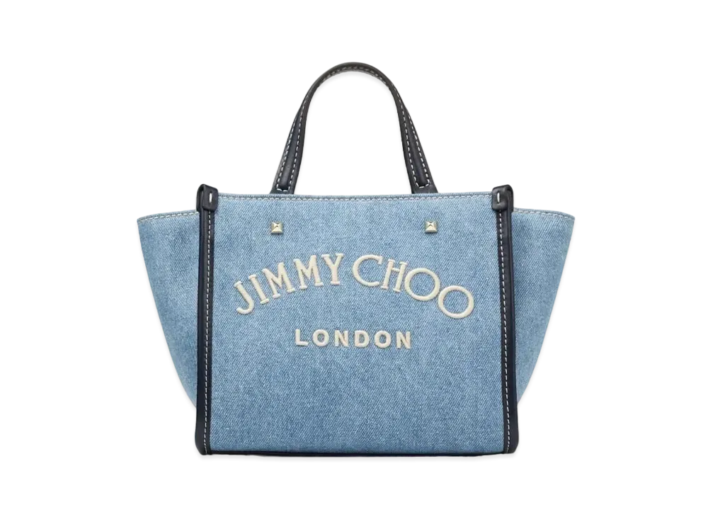 Jimmy Choo Avenue Tote Bag/S With Logo "Washed Denim"