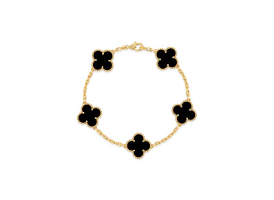 Van Cleef & Arpels Vintage Alhambra bracelet 5 motifs "18K Yellow gold/Onyx"