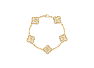 Van Cleef & Arpels Vintage Alhambra bracelet 5 motifs "18K Yellow gold/Diamond"