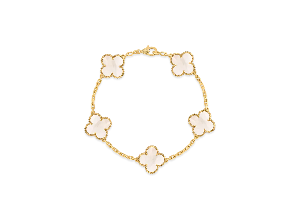 Van Cleef & Arpels Vintage Alhambra bracelet 5 motifs "18K Yellow gold/Mother-of-pearl"