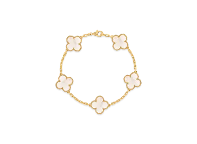 Van Cleef & Arpels Vintage Alhambra bracelet 5 motifs "18K Yellow gold/Mother-of-pearl"