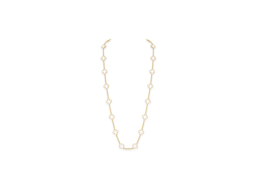 Van Cleef & Arpels Vintage Alhambra long necklace 20 motifs "18K Yellow Gold/Onyx"