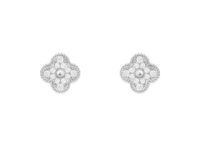 Van Cleef & Arpels Vintage Alhambra earrings "18K White gold/Diamond"