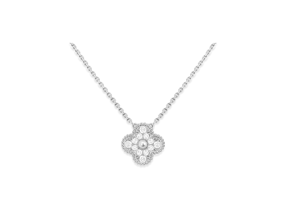 Van Cleef & Arpels Vintage Alhambra pendant "18K White gold/Diamond"