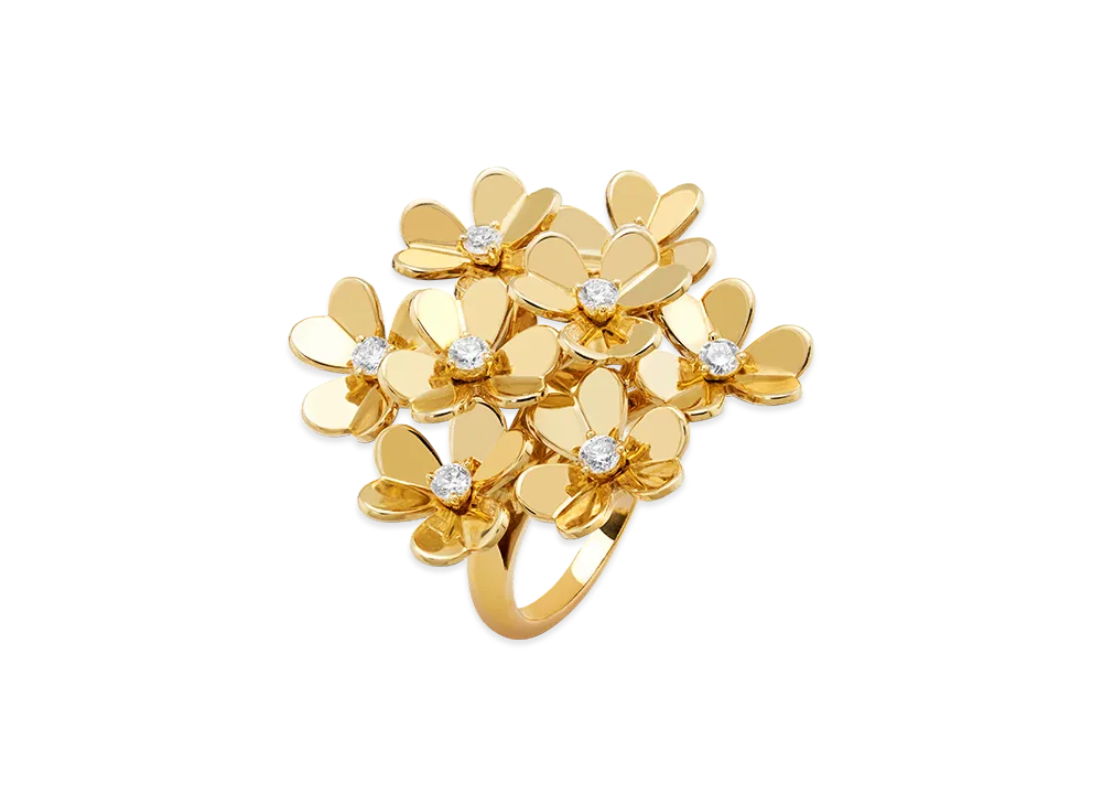 Van Cleef & Arpels Frivole ring 8 flowers "18K Yellow gold/Diamond"