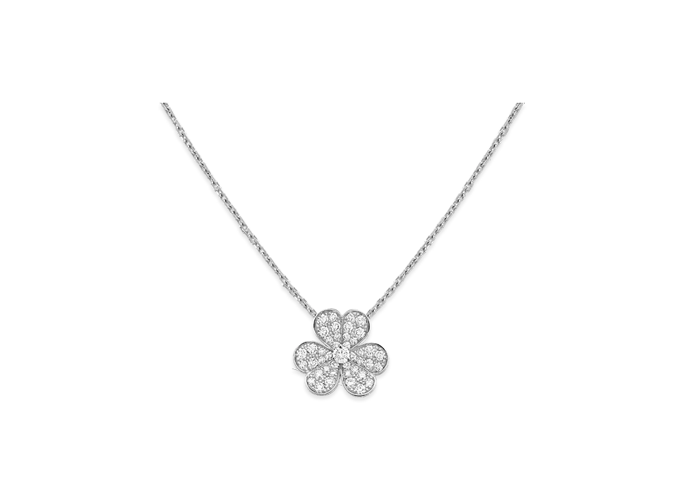 Van Cleef & Arpels Frivole pendant small model "18K White Gold/Diamond"