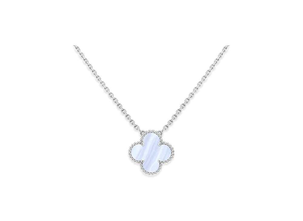 Van Cleef & Arpels Vintage Alhambra pendant "18K White gold/Chalcedony"