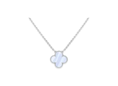 Van Cleef & Arpels Vintage Alhambra pendant "18K White gold/Chalcedony"