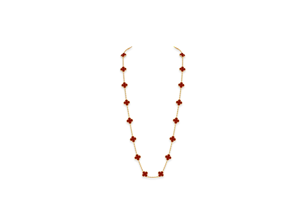 Van Cleef & Arpels Vintage Alhambra long necklace 20 motifs "18K Yellow gold/Carnelian"