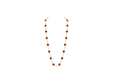 Van Cleef & Arpels Vintage Alhambra long necklace 20 motifs "18K Yellow gold/Carnelian"