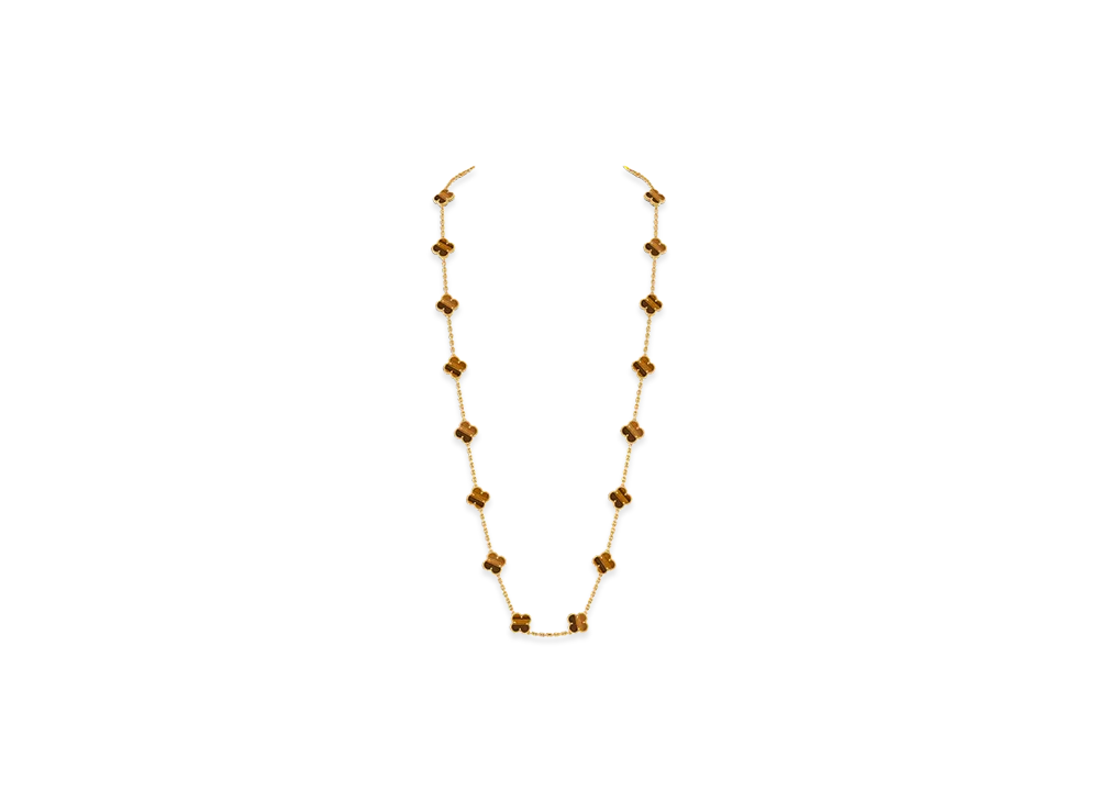 Van Cleef & Arpels Vintage Alhambra long necklace 20 motifs "18K Yellow gold/Tiger's eye"