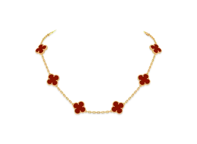Van Cleef & Arpels Vintage Alhambra necklace 10 motifs "18K Yellow gold/Carnelian"
