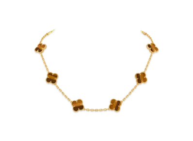 Van Cleef & Arpels Vintage Alhambra necklace 10 motifs "18K Yellow gold/Tiger's eye"