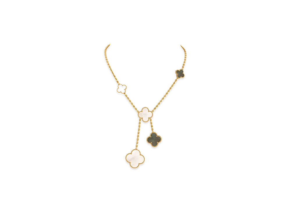 Van Cleef & Arpels Magic Alhambra necklace 6 motifs "18K Yellow gold/Onyx/Mother-of-pearl"
