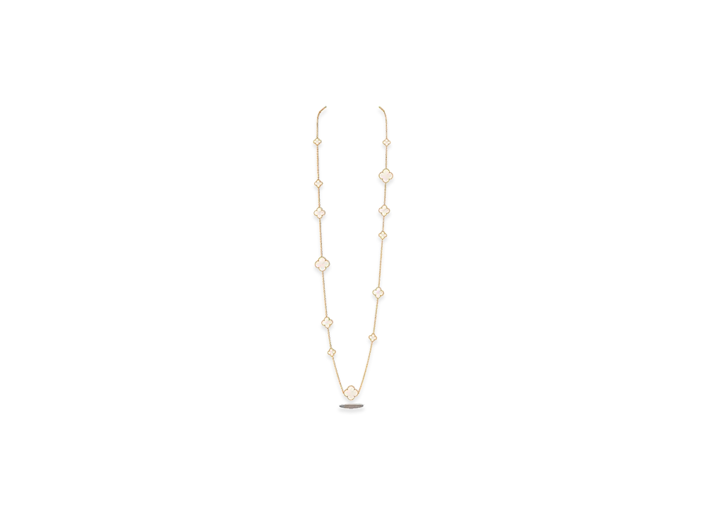Van Cleef & Arpels Magic Alhambra long necklace 16 motifs "18K Yellow gold/Mother-of-pearl"
