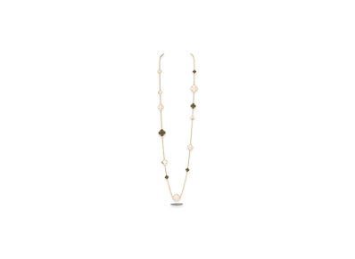 Van Cleef & Arpels Magic Alhambra long necklace 16 motifs "18K Yellow gold/Onyx/Mother-of-pearl"