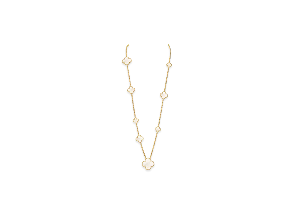 Van Cleef & Arpels Magic Alhambra long necklace 11 motifs "18K Yellow gold/Mother-of-pearl"