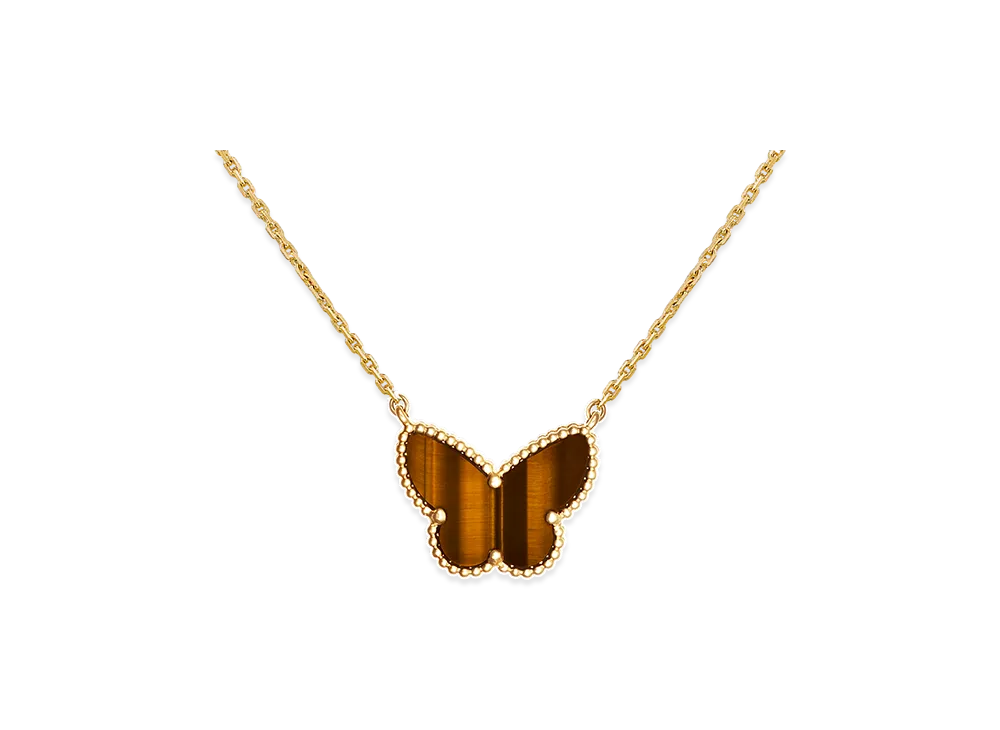 Van Cleef & Arpels Lucky Alhambra Papillon pendant "18K Yellow gold/Tiger's eye"