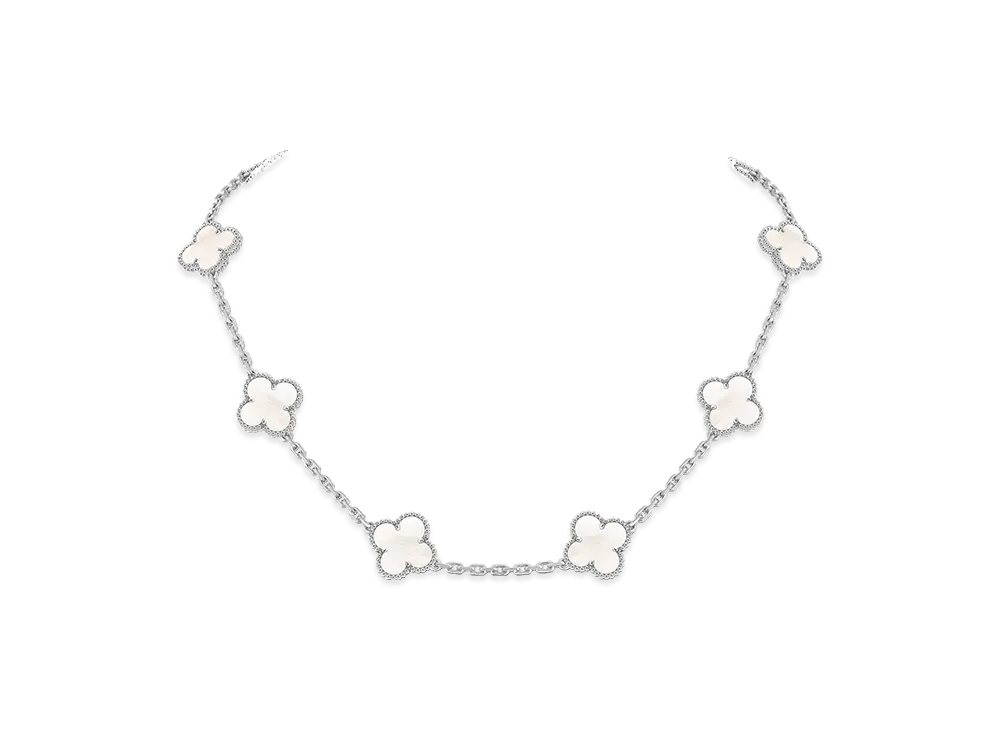 Van Cleef & Arpels Vintage Alhambra necklace 10 motifs "18K White gold/Mother-of-pearl"
