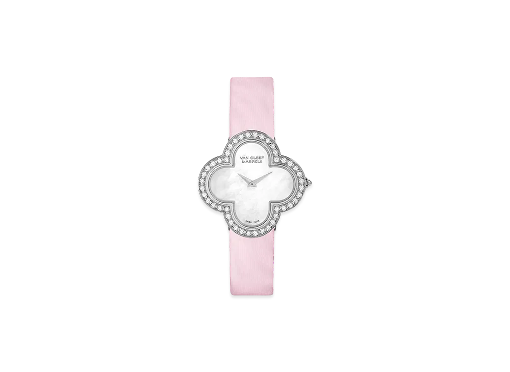Van Cleef & Arpels Alhambra medium model watch "18K White gold/Diamond/Mother-of-pearl"