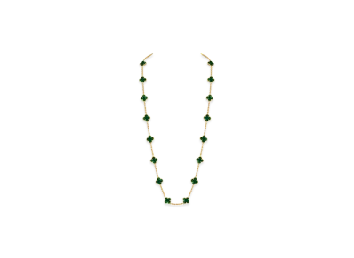 Van Cleef & Arpels Vintage Alhambra long necklace 20 motifs "18K Yellow gold/Malachite"