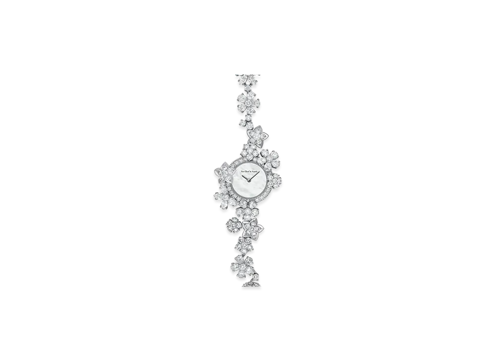 Van Cleef & Arpels Folie des Pres High Jewelry watch "18K White gold/Diamond/Mother-of-pearl"