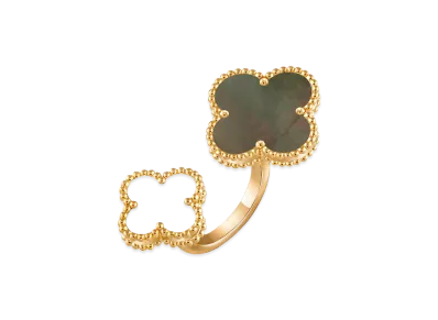 Van Cleef & Arpels Magic Alhambra Entre les Doigts ring "18K Yellow gold/Onyx/Mother-of-pearl"