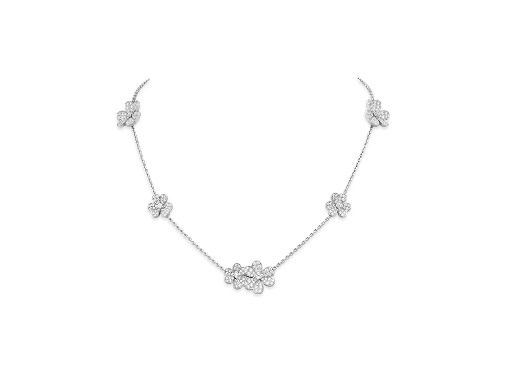 Van Cleef & Arpels Frivole necklace 9 flowers "18K White gold/Diamond"