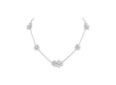 Van Cleef & Arpels Frivole necklace 9 flowers "18K White gold/Diamond"