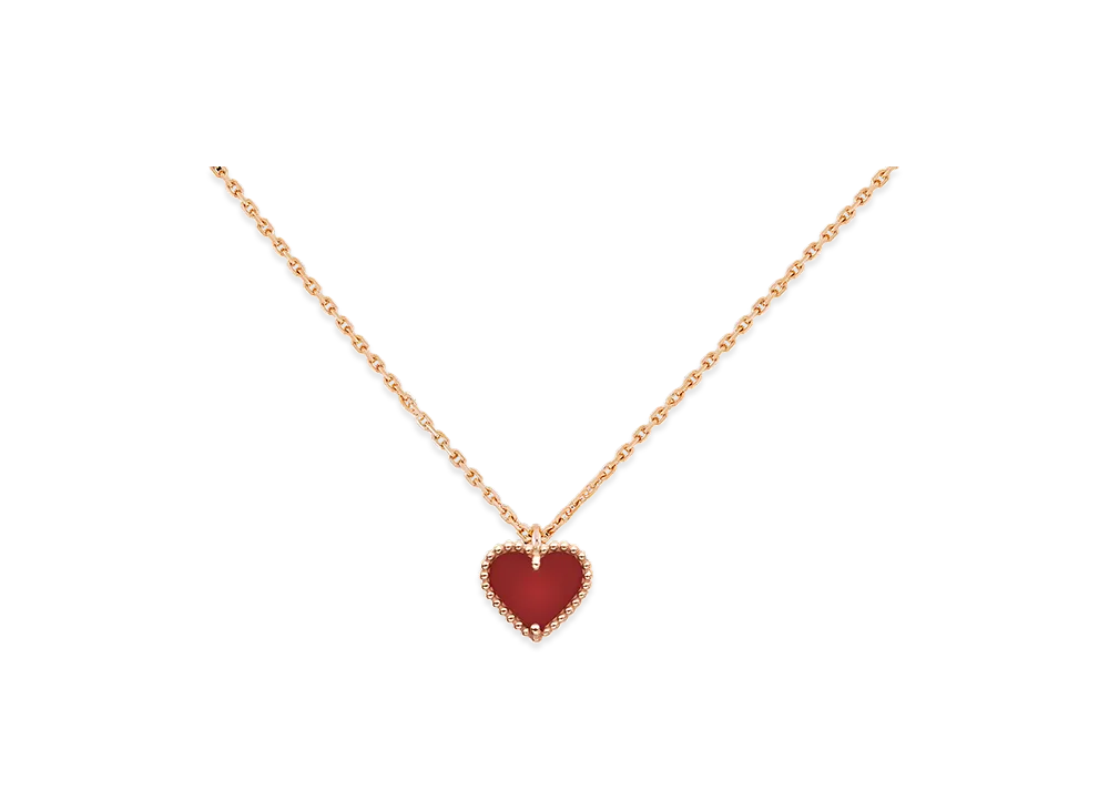Van Cleef & Arpels Sweet Alhambra heart pendant "18K Rose Gold/Carnelian"