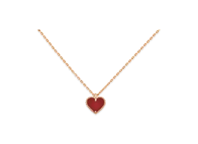Van Cleef & Arpels Sweet Alhambra heart pendant "18K Rose Gold/Carnelian"