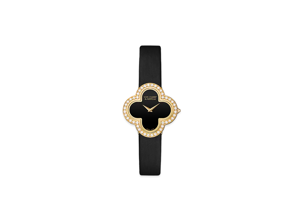 Van Cleef & Arpels Alhambra medium model watch "18K Yellow gold/Onyx/Diamond"