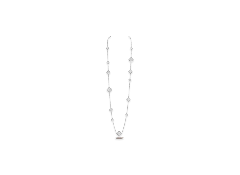 Van Cleef & Arpels Magic Alhambra long necklace 16 motifs "18K White gold/Diamond"