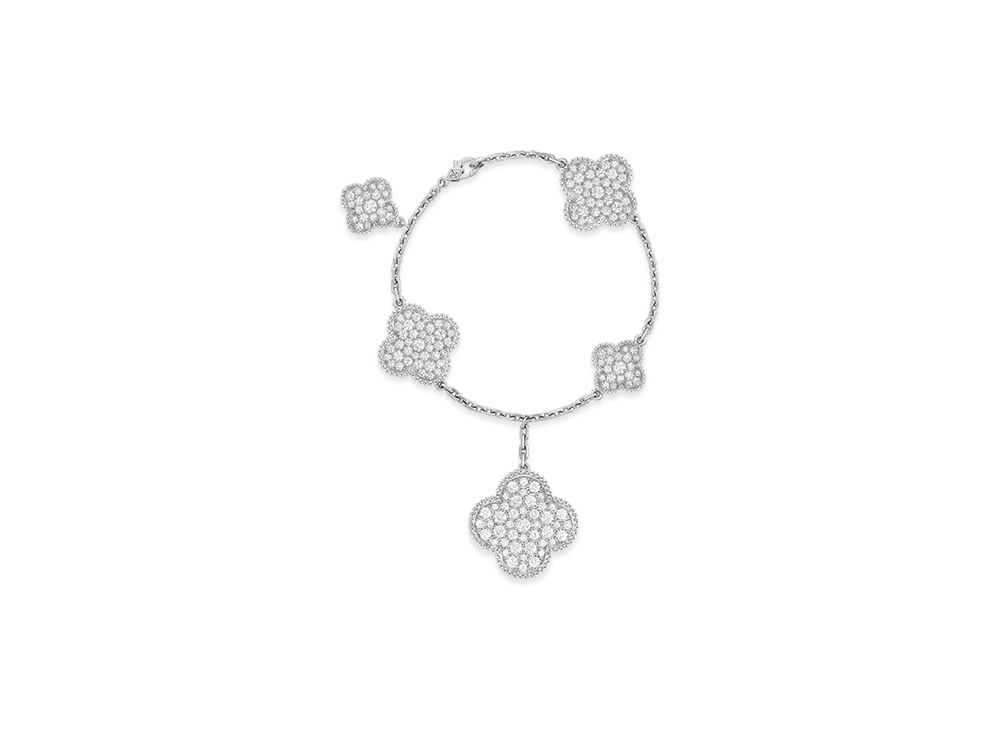 Van Cleef & Arpels Magic Alhambra bracelet 5 motifs "18K White gold/Diamond"