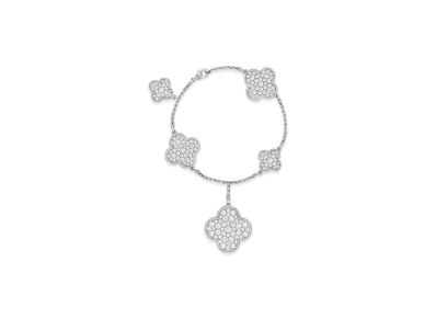 Van Cleef & Arpels Magic Alhambra bracelet 5 motifs "18K White gold/Diamond"