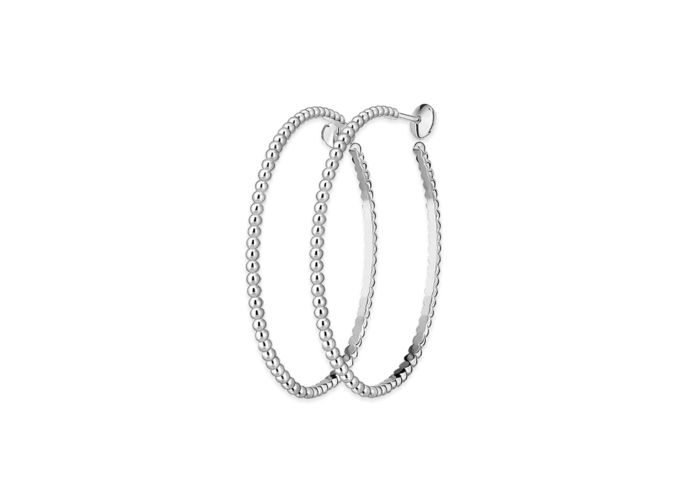 Van Cleef & Arpels Perlee gold pearls hoop earrings large model "18K White gold"