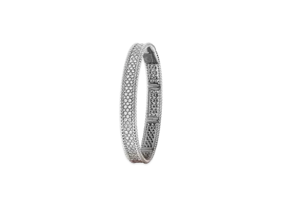 Van Cleef & Arpels Perlee diamonds bracelet 3 rows medium model "18K White gold/Diamond"