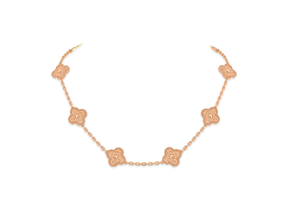 Van Cleef & Arpels Vintage Alhambra necklace 10 motifs "18K Rose gold"