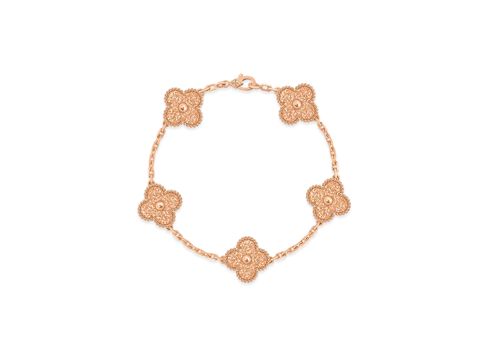 Van Cleef & Arpels Vintage Alhambra bracelet 5 motifs "18K Rose gold"
