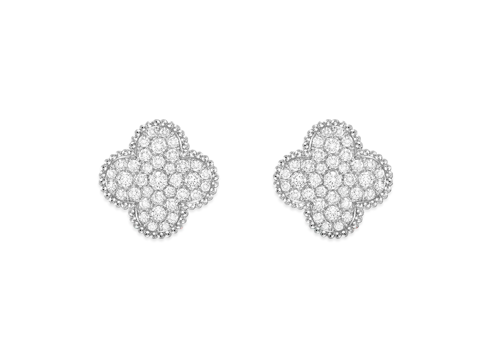 Van Cleef & Arpels Magic Alhambra earrings "18K White gold/Diamond"