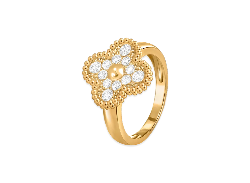 Van Cleef & Arpels Vintage Alhambra ring "18K Yellow gold/Diamond"