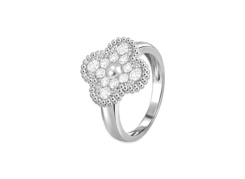 Van Cleef & Arpels Vintage Alhambra ring "18K White gold/Diamond"