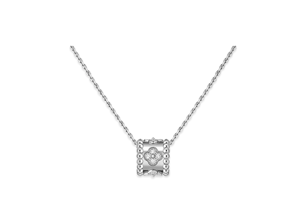 Van Cleef & Arpels Perlee clovers pendant "18K White Gold/Diamond"
