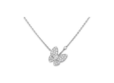 Van Cleef & Arpels Deux Papillons pendant "18K White Gold/Diamond"