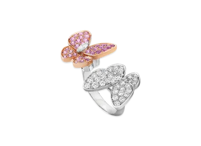 Van Cleef & Arpels Deux Papillons Entre les Doigts ring "18K White gold/Sapphire/Diamond"
