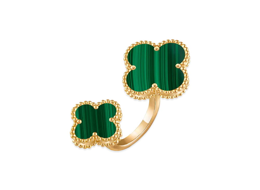 Van Cleef & Arpels Magic Alhambra Entre les Doigts ring "18K Yellow gold/Malachite"