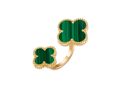 Van Cleef & Arpels Magic Alhambra Entre les Doigts ring "18K Yellow gold/Malachite"