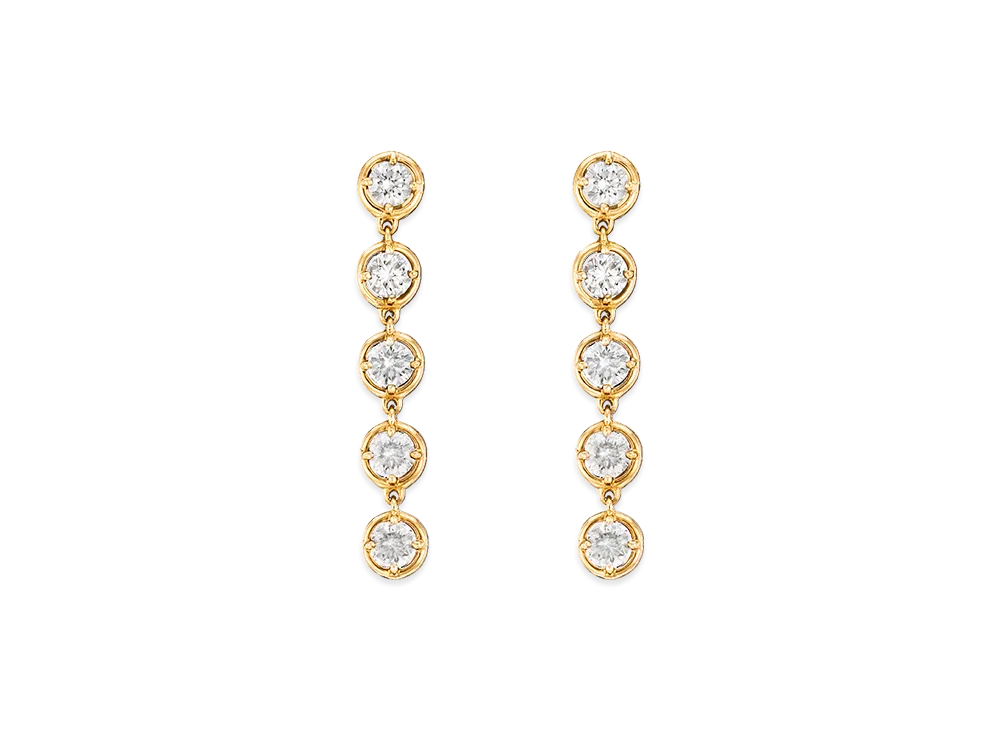 Van Cleef & Arpels Palmyre earrings 1 row model "18K Yellow gold/Diamond"