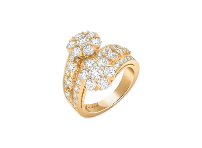 Van Cleef & Arpels Snowflake double fleur ring "18K Yellow gold/Diamond"