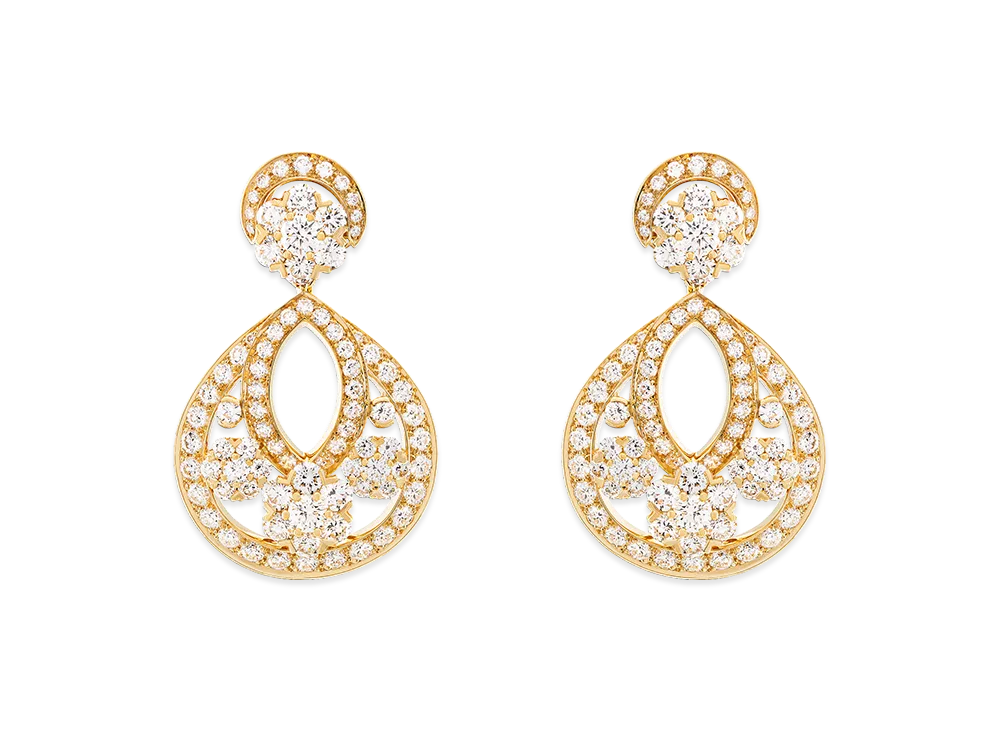 Van Cleef & Arpels Snowflake earrings small model "18K Yellow gold/Diamond"